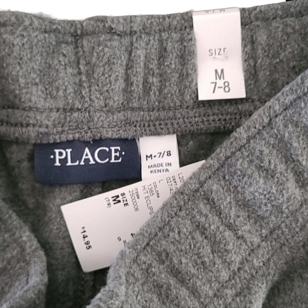 TCP THE CHILDRENS PLACE Gray Fleece Sweatshirt 1/4 Zip Sweatpants Set Boys M 7 8